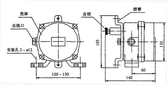 雙向拉繩開關(guān)HS-Z112_拉繩開關(guān)KBW-220L隔爆拉繩開關(guān)