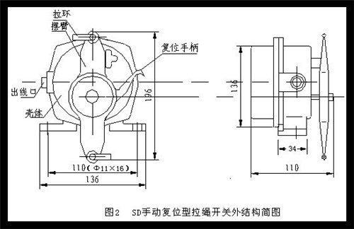 HFKLT2-II-防爆雙向拉繩開關_防水雙向拉繩開關雙向平衡拉繩開關價格